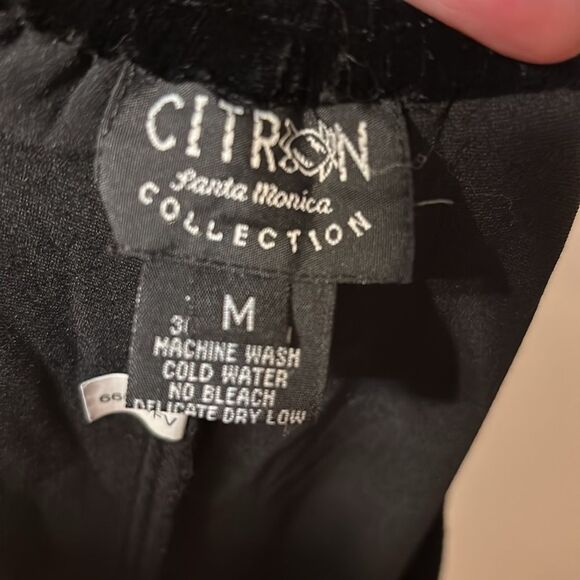 Citron Velvet Cropped Wide Leg Pants Medium - Picture 2 of 4